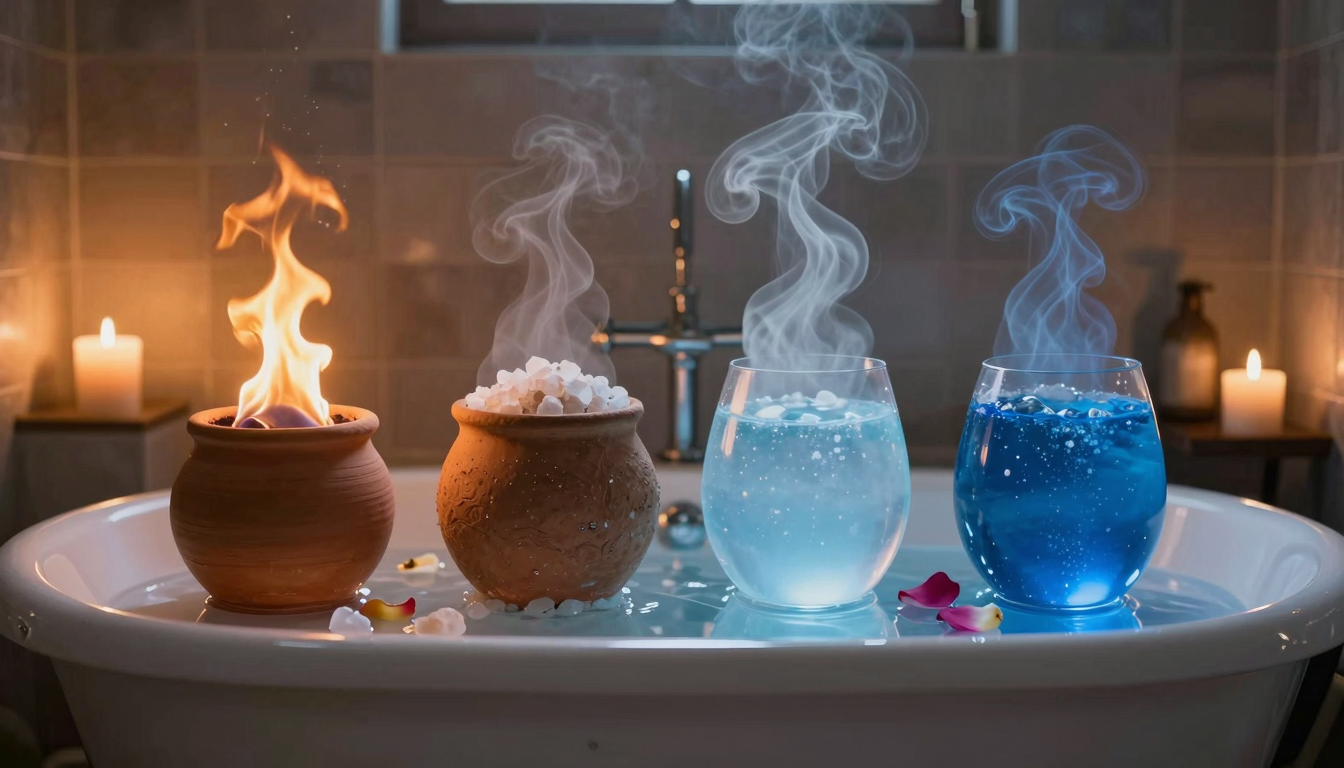 Rituais de Banho Espiritual por Elemento do Zodíaco (Fogo, Terra, Ar, Água)